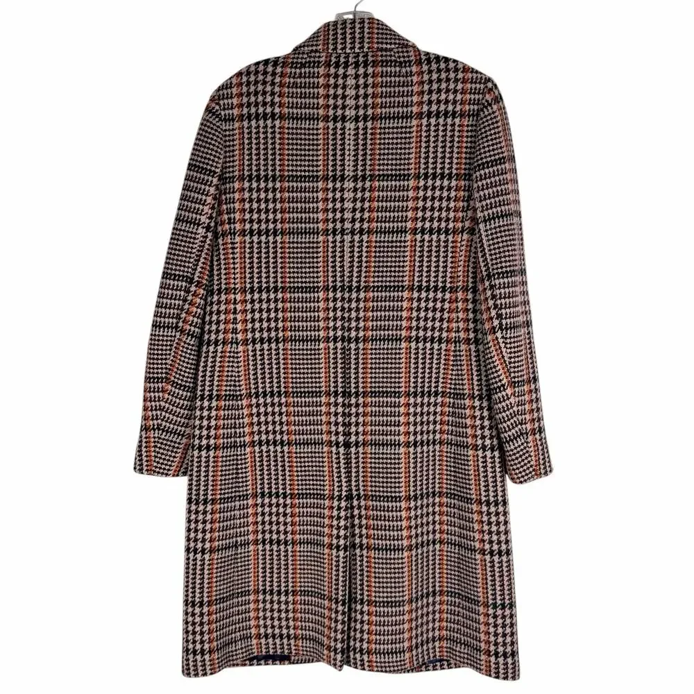 J. Crew Wool Blend Single Breasted Topcoat Cabernet Plaid Size 6 - Picture 7 of 12